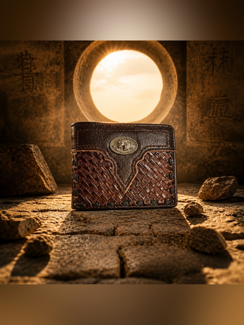NWT Texas West Premium Genuine Leather  row  Western Tri-Fold Men’s Wallet